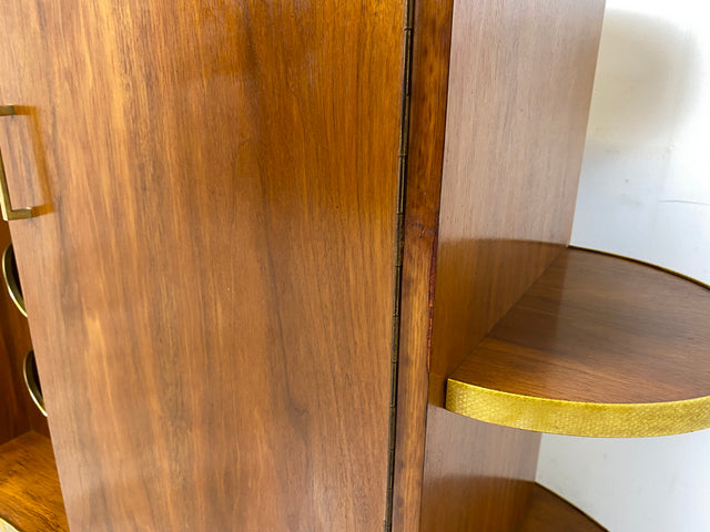 WMK I Ein Unikat I Einzigartige 50er Jahre Bar von Friedrich A. Maschke aus dem Schwarzwald mit handgefertigtem Alpen Relief Gemälde I Hausbar Tresen Wein Schrank Regal Vintage Mid-Century Kunst