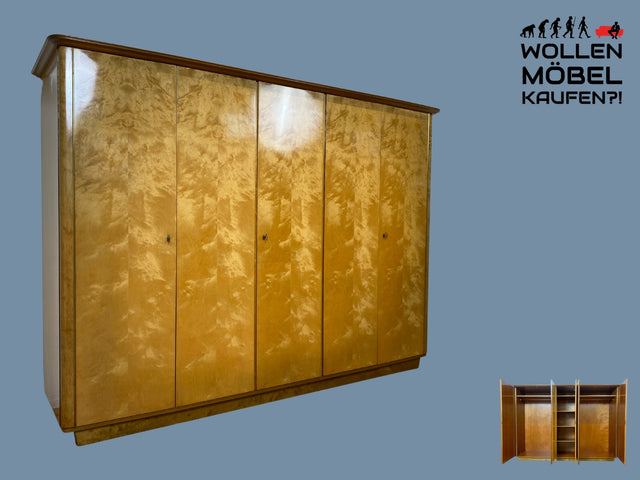 WMK I Stilvoller und sehr geräumiger 50er Jahre Kleiderschrank mit guter Aufteilung I Schlafzimmerschrank Wardrobe Wäscheschrank Schrank Mid-Century Vintage 60er Retro I Berlin Hannover Braunschweig