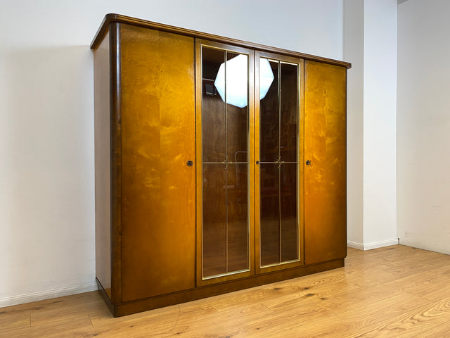 WMK I Versand 85€ I Formschöner und sehr gut erhaltener 50er Jahre Kleiderschrank mit Glastüren I Schrank Wardrobe Schlafzimmer Wäsche Mid-Century Rockabilly Vintage 60er Berlin Leipzig Dortmund