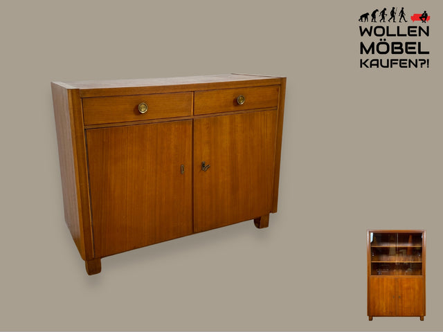 WMK I Sehr schöne 50er Jahre Kommode aus vollem Holz mir Schubladen und Messinggriffen I Schrank Sideboard Wäschekommode Flurkommode Schuhschrank Mid-Century Vintage 60er Berlin Regensburg Stuttgart