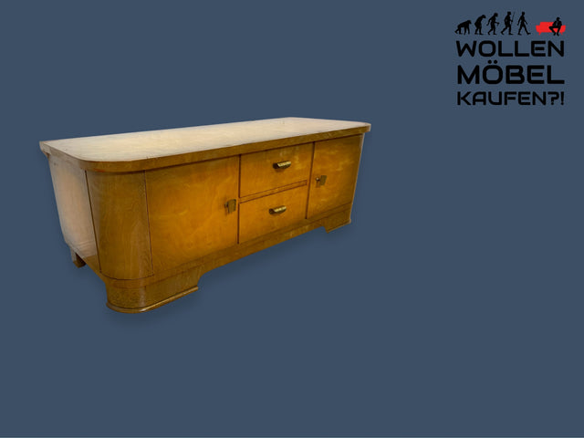 WMK I Formschönes 50er Jahre Lowboard mit Schubladen und Messingbeschlägen I Sideboard Kommode Wäschekommode TV Bank Fernsehkommode Rockabilly Mid-Century Vintage 50er 60er Berlin Düsseldorf Hamburg