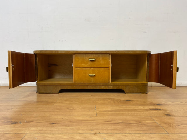 WMK I Formschönes 50er Jahre Lowboard mit Schubladen und Messingbeschlägen I Sideboard Kommode Wäschekommode TV Bank Fernsehkommode Rockabilly Mid-Century Vintage 50er 60er Berlin Düsseldorf Hamburg