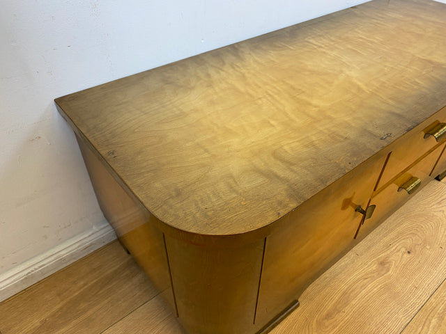 WMK I Formschönes 50er Jahre Lowboard mit Schubladen und Messingbeschlägen I Sideboard Kommode Wäschekommode TV Bank Fernsehkommode Rockabilly Mid-Century Vintage 50er 60er Berlin Düsseldorf Hamburg