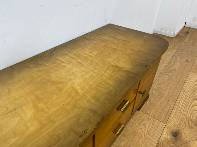 WMK I Formschönes 50er Jahre Lowboard mit Schubladen und Messingbeschlägen I Sideboard Kommode Wäschekommode TV Bank Fernsehkommode Rockabilly Mid-Century Vintage 50er 60er Berlin Düsseldorf Hamburg