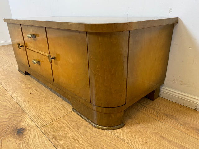WMK I Formschönes 50er Jahre Lowboard mit Schubladen und Messingbeschlägen I Sideboard Kommode Wäschekommode TV Bank Fernsehkommode Rockabilly Mid-Century Vintage 50er 60er Berlin Düsseldorf Hamburg