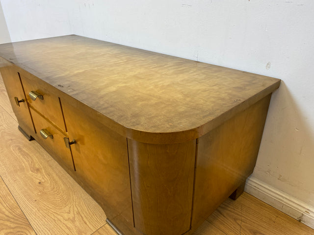 WMK I Formschönes 50er Jahre Lowboard mit Schubladen und Messingbeschlägen I Sideboard Kommode Wäschekommode TV Bank Fernsehkommode Rockabilly Mid-Century Vintage 50er 60er Berlin Düsseldorf Hamburg