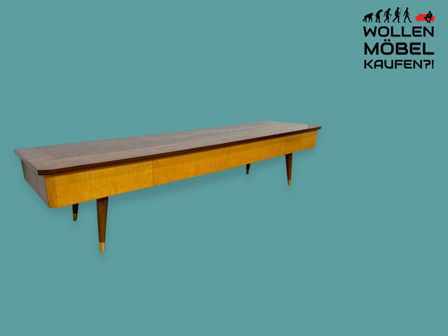 WMK I Schönes langes 50er Jahre Lowboard mit Schubladen und konischen Füßen I Sideboard TV-Lowboard TV Board Bank Fernsehbank Kommode Rack Rockabilly Vintage Mid-Century 60er I Berlin Leipzig München