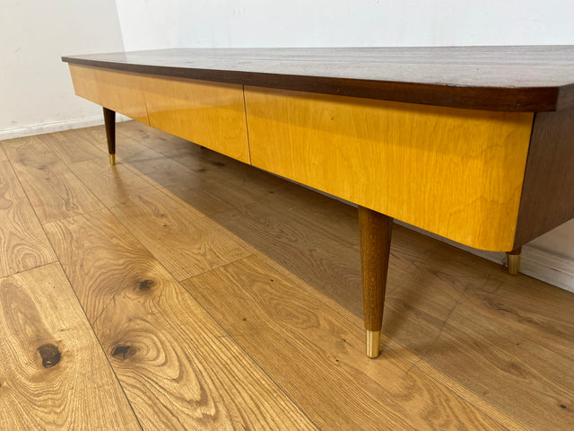 WMK I Schönes langes 50er Jahre Lowboard mit Schubladen und konischen Füßen I Sideboard TV-Lowboard TV Board Bank Fernsehbank Kommode Rack Rockabilly Vintage Mid-Century 60er I Berlin Leipzig München