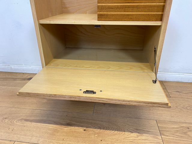 WMK # 1/2 Sehr schöner und gut erhaltener 50er Jahre Nachttisch mit Schubladen und Metallfüßen # Nachtschank Nachtkommode Kommode Nightstand Schlafzimmer Rockabilly Mid-Century 60er Design Vintage
