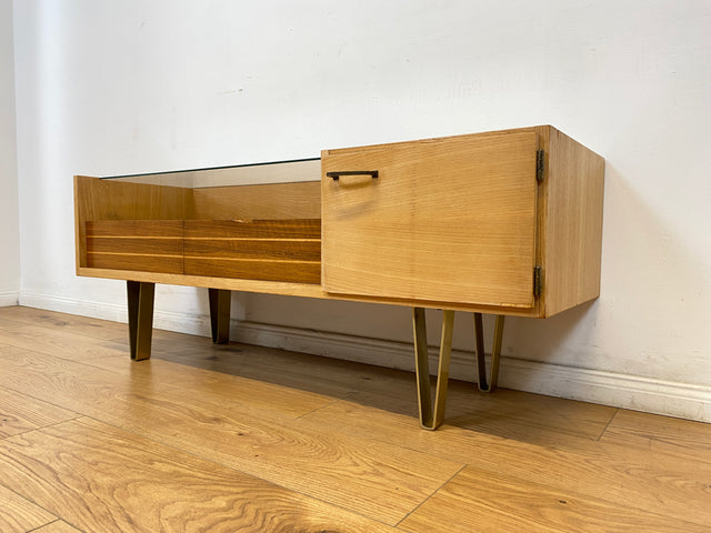 WMK # Seltene 50er Jahre Schminkkommode mit Schubladen und formschönem Wandspiegel # Frisierkommode Schminktisch Wäschekommode Spiegel Schlafzimmer Kommode Rockabilly Mid-Century 60er Design Vintage