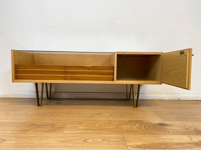 WMK # Seltene 50er Jahre Schminkkommode mit Schubladen und formschönem Wandspiegel # Frisierkommode Schminktisch Wäschekommode Spiegel Schlafzimmer Kommode Rockabilly Mid-Century 60er Design Vintage