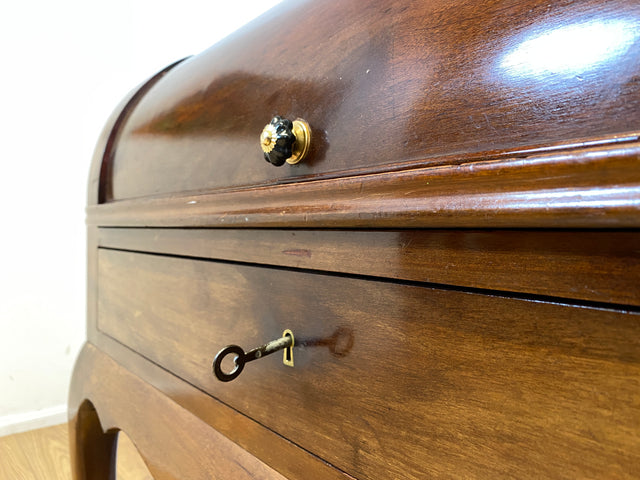 WMK I Eleganter 50er Jahre Sekretär mit ausziehbarer Schreibplatte I Schreibkommode Schreibtisch Schminkkommode Frisierkommode Schreibschrank Chippendale Vintage Mid-Century I Berlin München Frankfurt