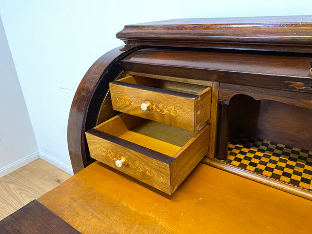 WMK I Eleganter 50er Jahre Sekretär mit ausziehbarer Schreibplatte I Schreibkommode Schreibtisch Schminkkommode Frisierkommode Schreibschrank Chippendale Vintage Mid-Century I Berlin München Frankfurt