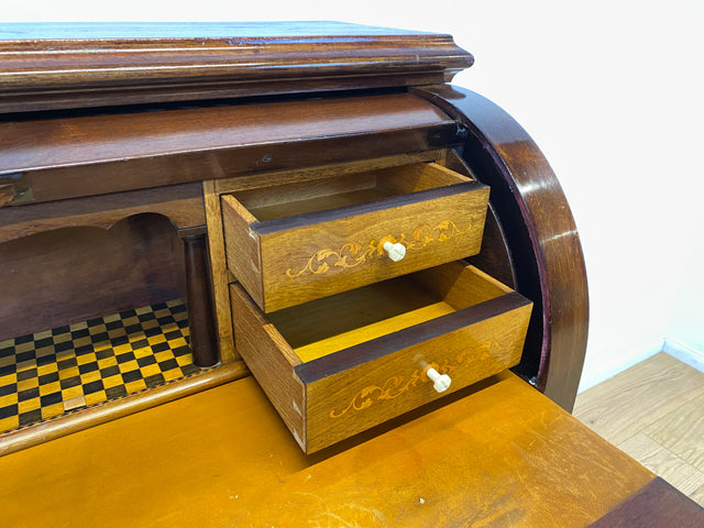 WMK I Eleganter 50er Jahre Sekretär mit ausziehbarer Schreibplatte I Schreibkommode Schreibtisch Schminkkommode Frisierkommode Schreibschrank Chippendale Vintage Mid-Century I Berlin München Frankfurt