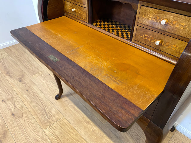 WMK I Eleganter 50er Jahre Sekretär mit ausziehbarer Schreibplatte I Schreibkommode Schreibtisch Schminkkommode Frisierkommode Schreibschrank Chippendale Vintage Mid-Century I Berlin München Frankfurt