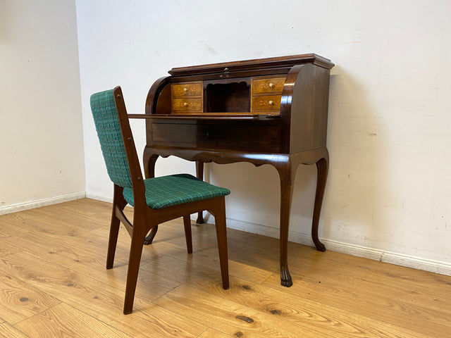 WMK I Eleganter 50er Jahre Sekretär mit ausziehbarer Schreibplatte I Schreibkommode Schreibtisch Schminkkommode Frisierkommode Schreibschrank Chippendale Vintage Mid-Century I Berlin München Frankfurt