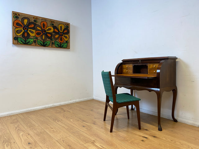 WMK I Eleganter 50er Jahre Sekretär mit ausziehbarer Schreibplatte I Schreibkommode Schreibtisch Schminkkommode Frisierkommode Schreibschrank Chippendale Vintage Mid-Century I Berlin München Frankfurt