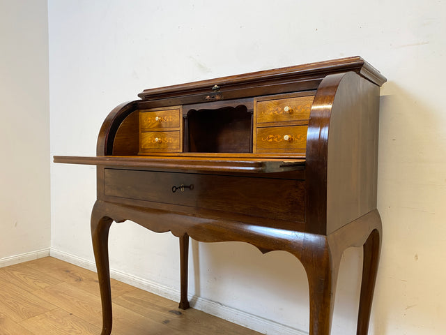 WMK I Eleganter 50er Jahre Sekretär mit ausziehbarer Schreibplatte I Schreibkommode Schreibtisch Schminkkommode Frisierkommode Schreibschrank Chippendale Vintage Mid-Century I Berlin München Frankfurt