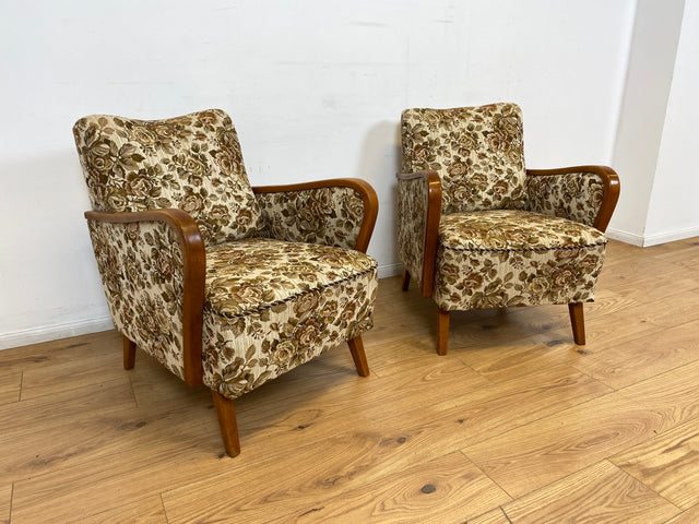 WMK I Versand 85€ I 1/2 Grandioser 50er Jahre Sessel mit floralem Originalbezug und Federkern I Clubsessel Armchair Sitzgarnitur Sitzgruppe Mid-Century Vintage 60er Blumenmuster Berlin Bremen Bayern