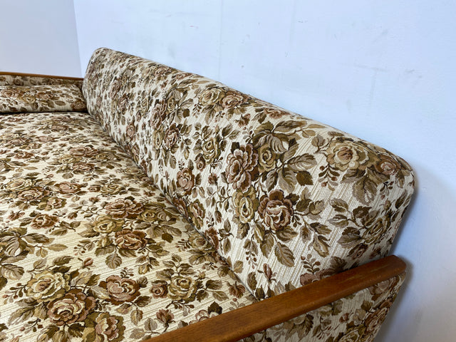 WMK I Versand 85€ I Grandioses 50er Jahre Sofa mit floralem Originalbezug und Federkern I Couch 3-Sitzer 3er Sitzgarnitur Sitzgruppe Mid-Century Vintage 60er Blumenmuster Berlin Frankfurt Düsseldorf