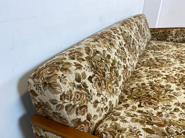 WMK I Versand 85€ I Grandioses 50er Jahre Sofa mit floralem Originalbezug und Federkern I Couch 3-Sitzer 3er Sitzgarnitur Sitzgruppe Mid-Century Vintage 60er Blumenmuster Berlin Frankfurt Düsseldorf