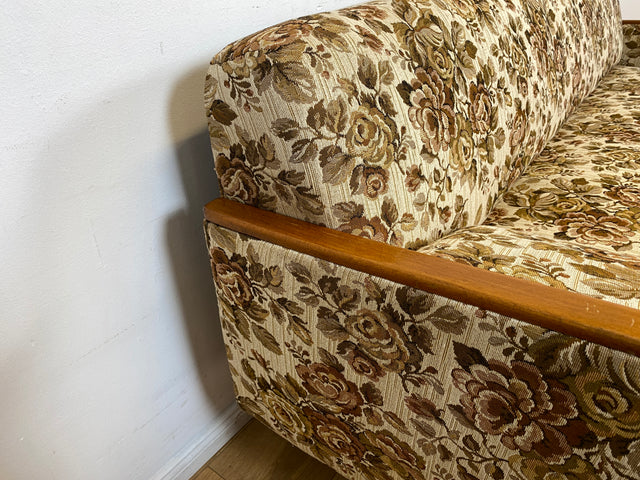 WMK I Versand 85€ I Grandioses 50er Jahre Sofa mit floralem Originalbezug und Federkern I Couch 3-Sitzer 3er Sitzgarnitur Sitzgruppe Mid-Century Vintage 60er Blumenmuster Berlin Frankfurt Düsseldorf