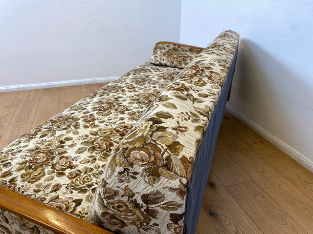 WMK I Versand 85€ I Grandioses 50er Jahre Sofa mit floralem Originalbezug und Federkern I Couch 3-Sitzer 3er Sitzgarnitur Sitzgruppe Mid-Century Vintage 60er Blumenmuster Berlin Frankfurt Düsseldorf