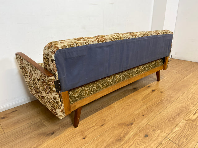 WMK I Versand 85€ I Grandioses 50er Jahre Sofa mit floralem Originalbezug und Federkern I Couch 3-Sitzer 3er Sitzgarnitur Sitzgruppe Mid-Century Vintage 60er Blumenmuster Berlin Frankfurt Düsseldorf