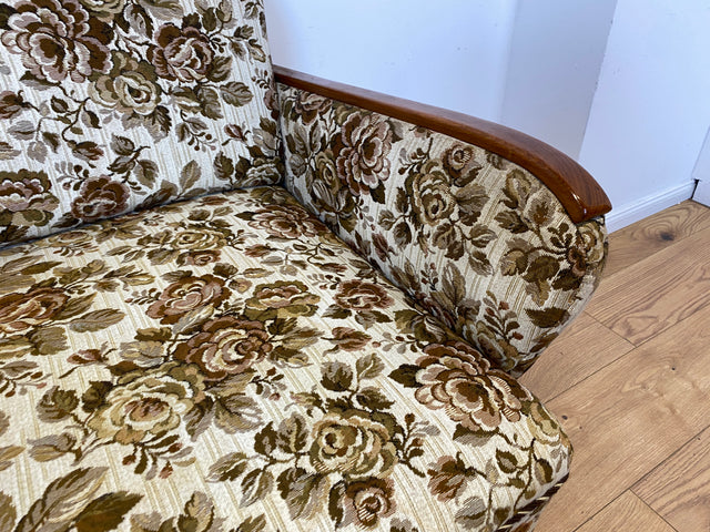 WMK I Versand 85€ I Grandioses 50er Jahre Sofa mit floralem Originalbezug und Federkern I Couch 3-Sitzer 3er Sitzgarnitur Sitzgruppe Mid-Century Vintage 60er Blumenmuster Berlin Frankfurt Düsseldorf