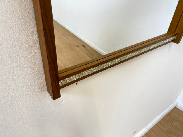 WMK # Besonders schöner & sehr gut erhaltener 57x116 großer skandinavischer 60er Jahre Wandspiegel aus Teakholz # Spiegel Mirror Garderobe Holzrahmen Vintage Teak Danish Design 70er # Versand möglich