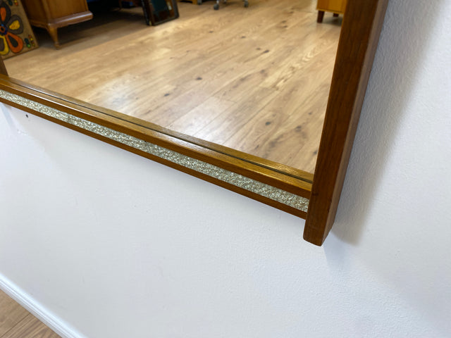 WMK # Besonders schöner & sehr gut erhaltener 57x116 großer skandinavischer 60er Jahre Wandspiegel aus Teakholz # Spiegel Mirror Garderobe Holzrahmen Vintage Teak Danish Design 70er # Versand möglich