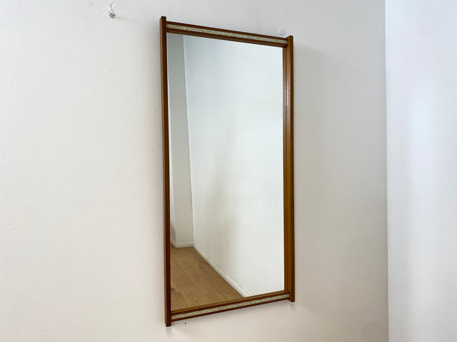 WMK # Besonders schöner & sehr gut erhaltener 57x116 großer skandinavischer 60er Jahre Wandspiegel aus Teakholz # Spiegel Mirror Garderobe Holzrahmen Vintage Teak Danish Design 70er # Versand möglich