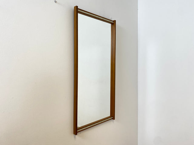 WMK # Besonders schöner & sehr gut erhaltener 57x116 großer skandinavischer 60er Jahre Wandspiegel aus Teakholz # Spiegel Mirror Garderobe Holzrahmen Vintage Teak Danish Design 70er # Versand möglich