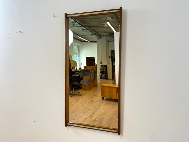 WMK # Besonders schöner & sehr gut erhaltener 57x116 großer skandinavischer 60er Jahre Wandspiegel aus Teakholz # Spiegel Mirror Garderobe Holzrahmen Vintage Teak Danish Design 70er # Versand möglich