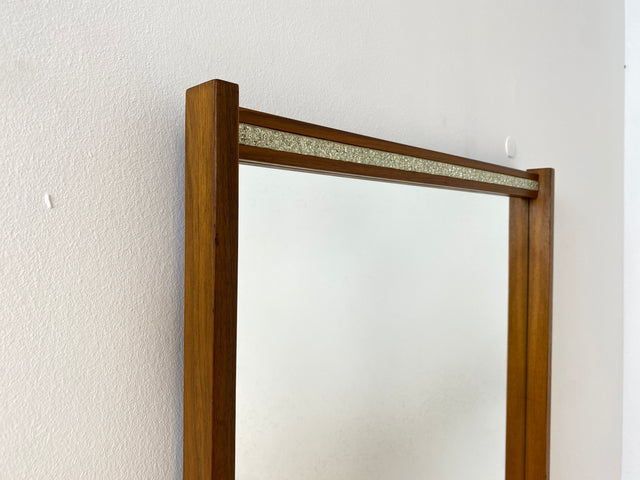 WMK # Besonders schöner & sehr gut erhaltener 57x116 großer skandinavischer 60er Jahre Wandspiegel aus Teakholz # Spiegel Mirror Garderobe Holzrahmen Vintage Teak Danish Design 70er # Versand möglich