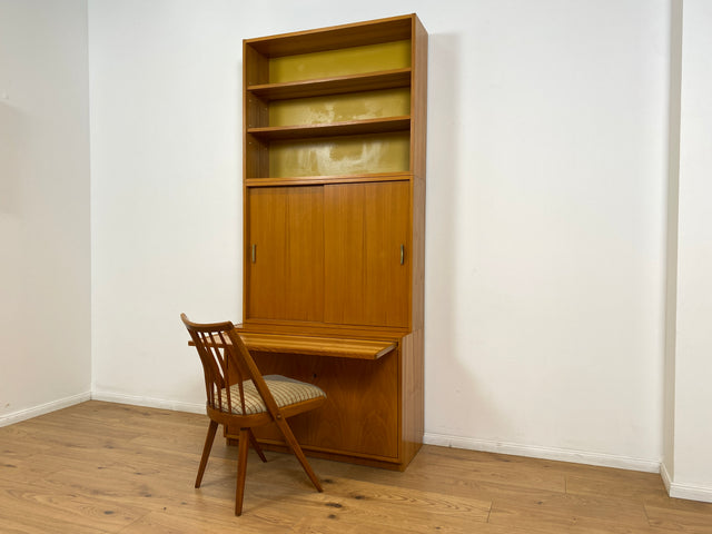 WMK # Stilvoller & geräumiger 60er Jahre Designer Schreibschrank von Bruno Knoblauch für VEB Hellerau # Sekretär Schreibtisch Bücherregal Regal Highboard Regalwand Kommode Desk Mid-Century Vintage DDR