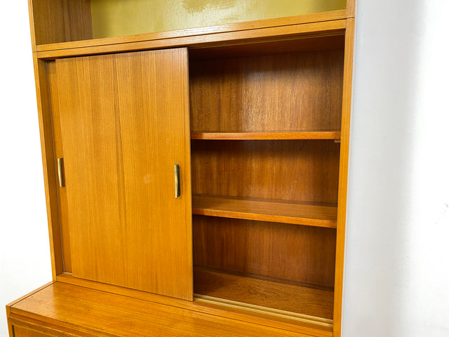 WMK # Stilvoller & geräumiger 60er Jahre Designer Schreibschrank von Bruno Knoblauch für VEB Hellerau # Sekretär Schreibtisch Bücherregal Regal Highboard Regalwand Kommode Desk Mid-Century Vintage DDR