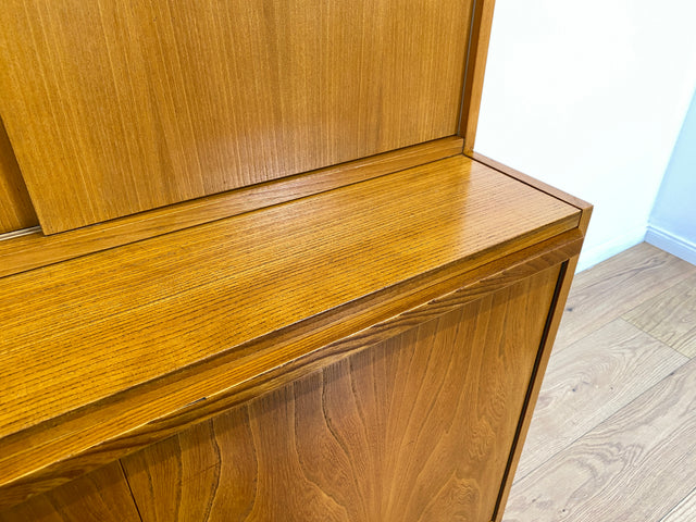 WMK # Stilvoller & geräumiger 60er Jahre Designer Schreibschrank von Bruno Knoblauch für VEB Hellerau # Sekretär Schreibtisch Bücherregal Regal Highboard Regalwand Kommode Desk Mid-Century Vintage DDR