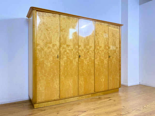 WMK I Hochwertiger heller 60er Jahre Kleiderschrank aus vollem Holz mit perfekter Aufteilung I Schrank Schlafzimmerschrank Wardrobe Wäscheschrank Vintage Mid-Century 50er Berlin Bielefeld Regensburg