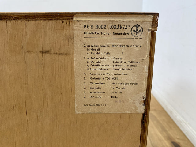 WMK I Hochwertige 60er Jahre Kommode aus vollem Holz mit Klappe & Messinggriff I Schrank Sideboard Lowboard Barkommode Barschrank Wäschekommode Mid-Century Vintage Retro DDR I Berlin Freiburg München