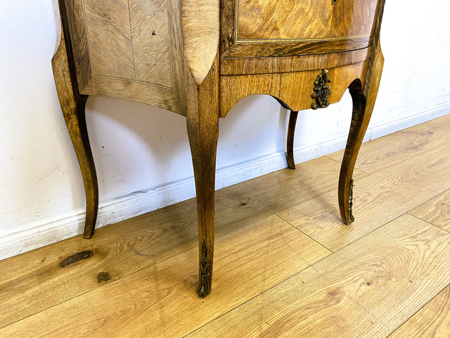 WMK I Feine 60er Jahre Stilmöbel Kommode mit sehr schöner Marmor Auflage, Schubladen und edlen Messingbeschlägen I Schrank Flur Beistelltisch Nachtisch Rokoko Barock Vintage Berlin Regensburg München