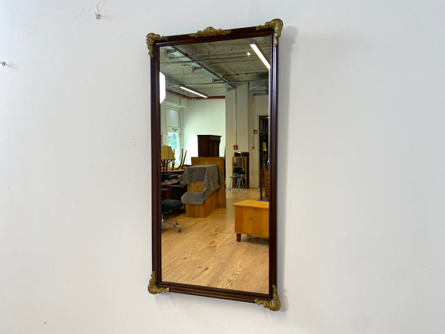 WMK I Versand möglich I Sehr hübscher 60er Jahre Wandspiegel im antiken Stil mit Holzrahmen und goldfarbenen Zierelementen I Spiegel Flurspiegel Barock Rokoko Mid-Century Vintage Berlin Bremen Bayern