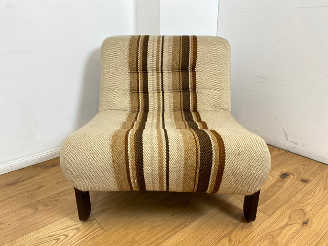 WMK I Stilvoller 70er Space Age Modular Sessel mit beigem Wollbezug auf Holzrahmen I Clubsessel 3er 2er Sofa Couch Sitzgarnitur Sitzgruppe Ecksofa Lounge Retro Wohnzimmer Set Vintage Mid-Century