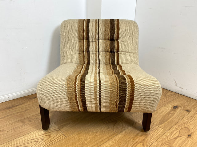 WMK I Stilvoller 70er Space Age Modular Sessel mit beigem Wollbezug auf Holzrahmen I Clubsessel 3er 2er Sofa Couch Sitzgarnitur Sitzgruppe Ecksofa Lounge Retro Wohnzimmer Set Vintage Mid-Century