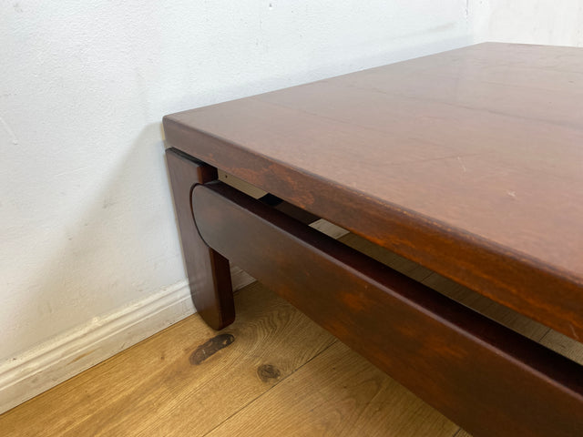 WMK I Stilvoller & sehr gut erhaltener niedriger 70er Space Age Couchtisch aus dunklem Holz I Wohnzimmertisch Coffee Table Clubtisch Sitzgarnitur Retro Vintage Mid-Century Berlin Leipzig Bayern NRW