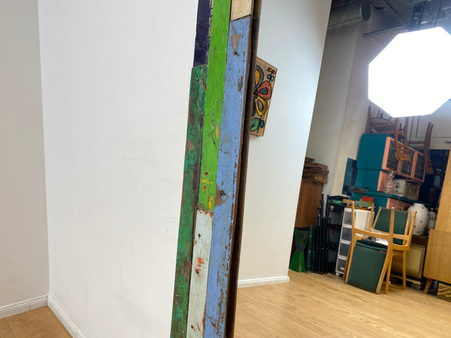 Boatwood by WMK I 70x180cm großer Spiegel I handgefertigtes Unikat aus altem Bootsholz in Originalfarben I bunter Wandspiegel Standspiegel Ganzkörperspiegel Flurspiegel Garderobe Berlin Köln Hannover