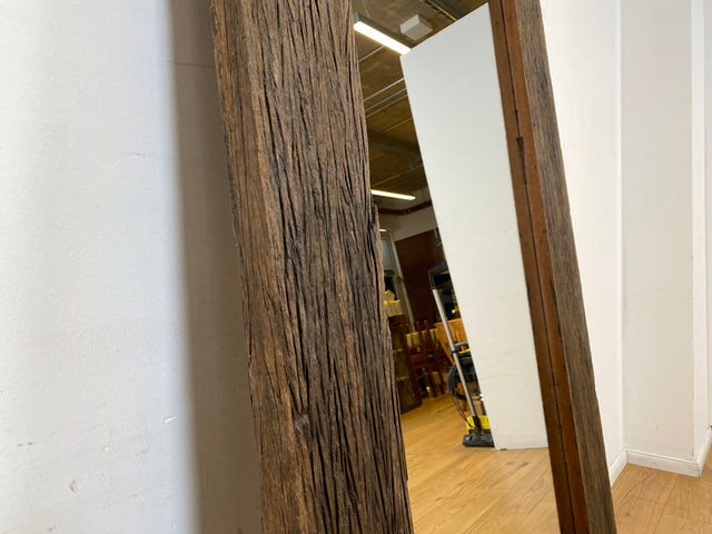 Boatwood by WMK I Einzigartiger 95x195cm großer Spiegel I handgefertigtes Unikat aus altem Bootsholz I Wandspiegel Standspiegel Ganzkörperspiegel Flurspiegel Garderobe Treibholz Berlin Hamburg Bremen