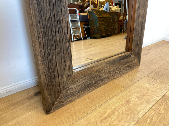 Boatwood by WMK I Einzigartiger 95x195cm großer Spiegel I handgefertigtes Unikat aus altem Bootsholz I Wandspiegel Standspiegel Ganzkörperspiegel Flurspiegel Garderobe Treibholz Berlin Hamburg Bremen