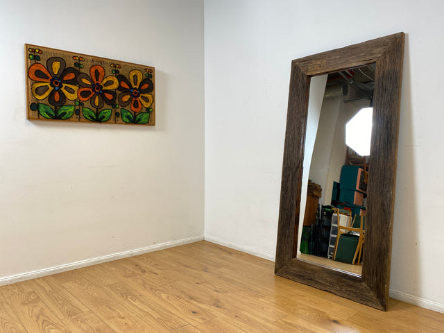 Boatwood by WMK I Einzigartiger 95x195cm großer Spiegel I handgefertigtes Unikat aus altem Bootsholz I Wandspiegel Standspiegel Ganzkörperspiegel Flurspiegel Garderobe Treibholz Berlin Hamburg Bremen