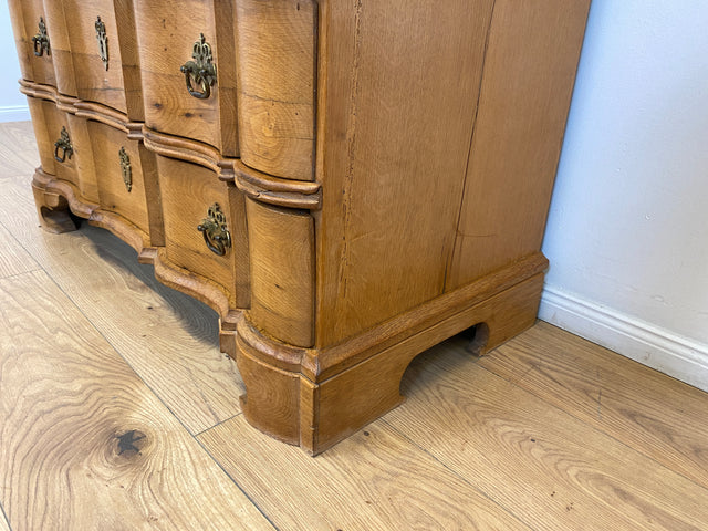 WMK # Wunderschöner nordischer antiker Aufsatzsekretär aus massiver Eiche mit edlen Messinggriffen # Sekretär Schreibschrank Schreibtisch Highboard Schrank Bücherschrank Barock Biedermeier Vintage